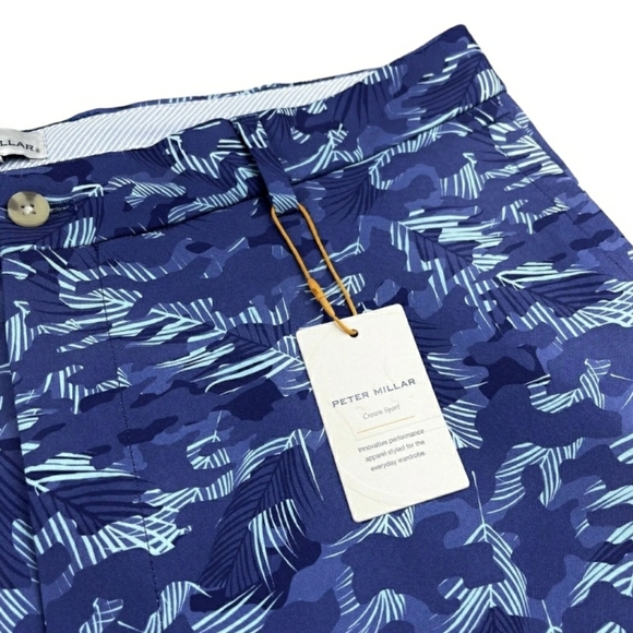 Peter Millar Crown Sport Performance Golf Shorts Mens Size 34 Navy $115 - Picture 7 of 9